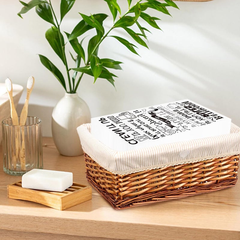 IANFEPH 100 Pcs Bathroom Rules Paper Napkins Disposable Hand Towels for Bathroom 3 Ply Decorative Etiquette Guest Napkins for Powder Room Wedding Birthday Holiday Anniversary, Black White - Image 4